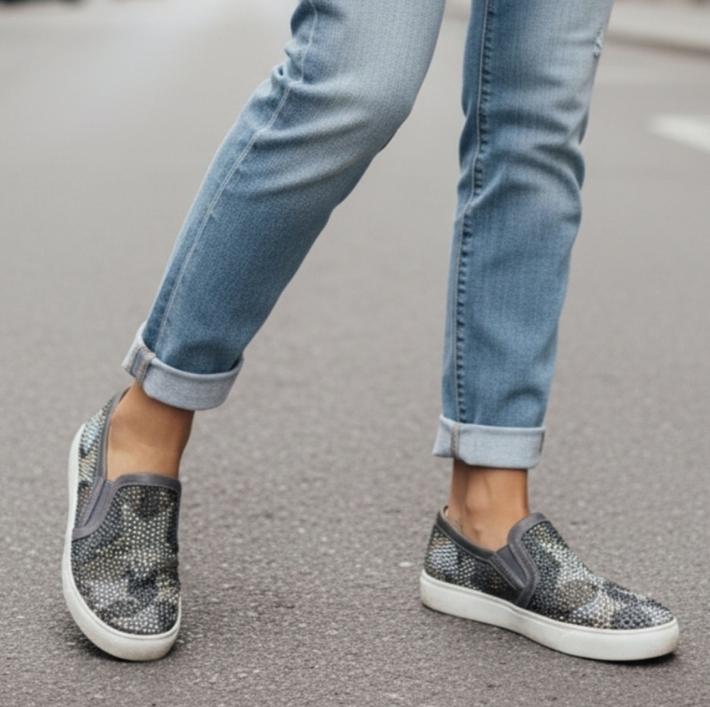 Vince Camuto Navy Star Slip-On Sneakers